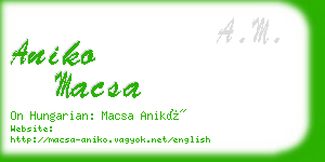 aniko macsa business card